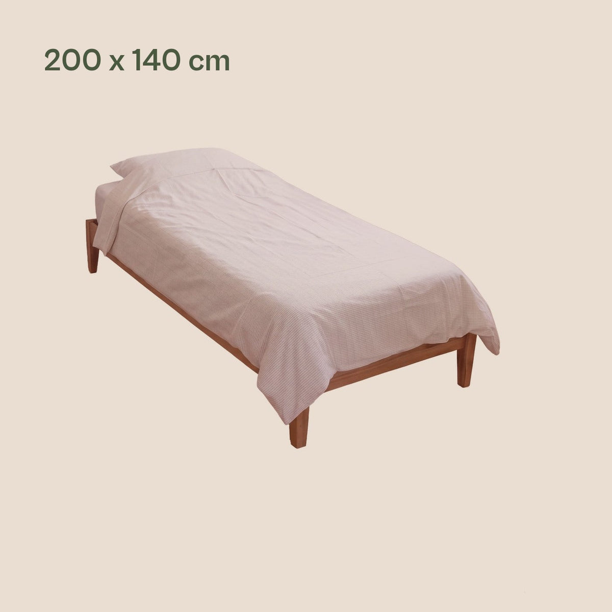Earthle aardingsdekbedovertrek op bed, 200 x 140 cm