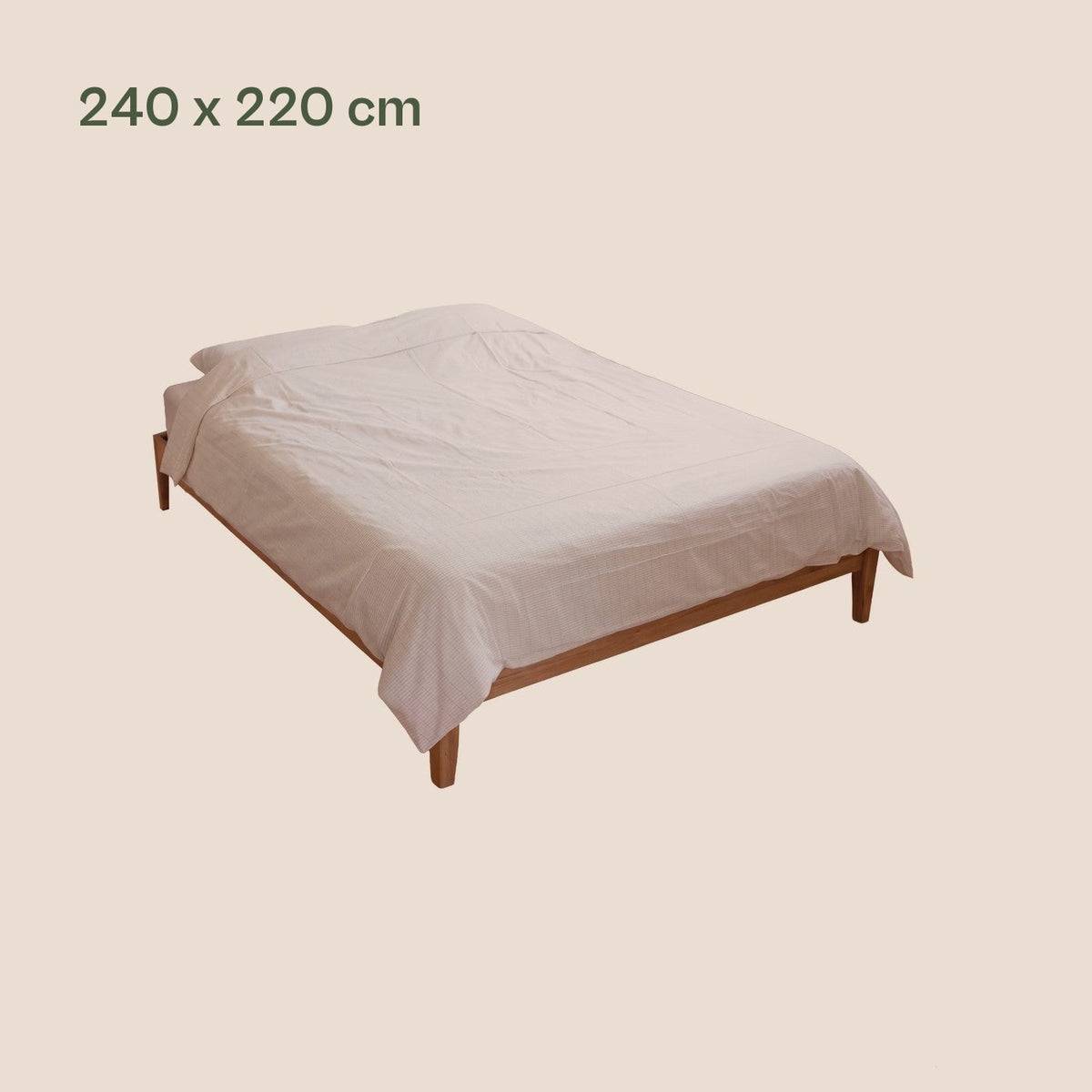 Earthle aardingsdekbedovertrek op bed, 240 x 220 cm