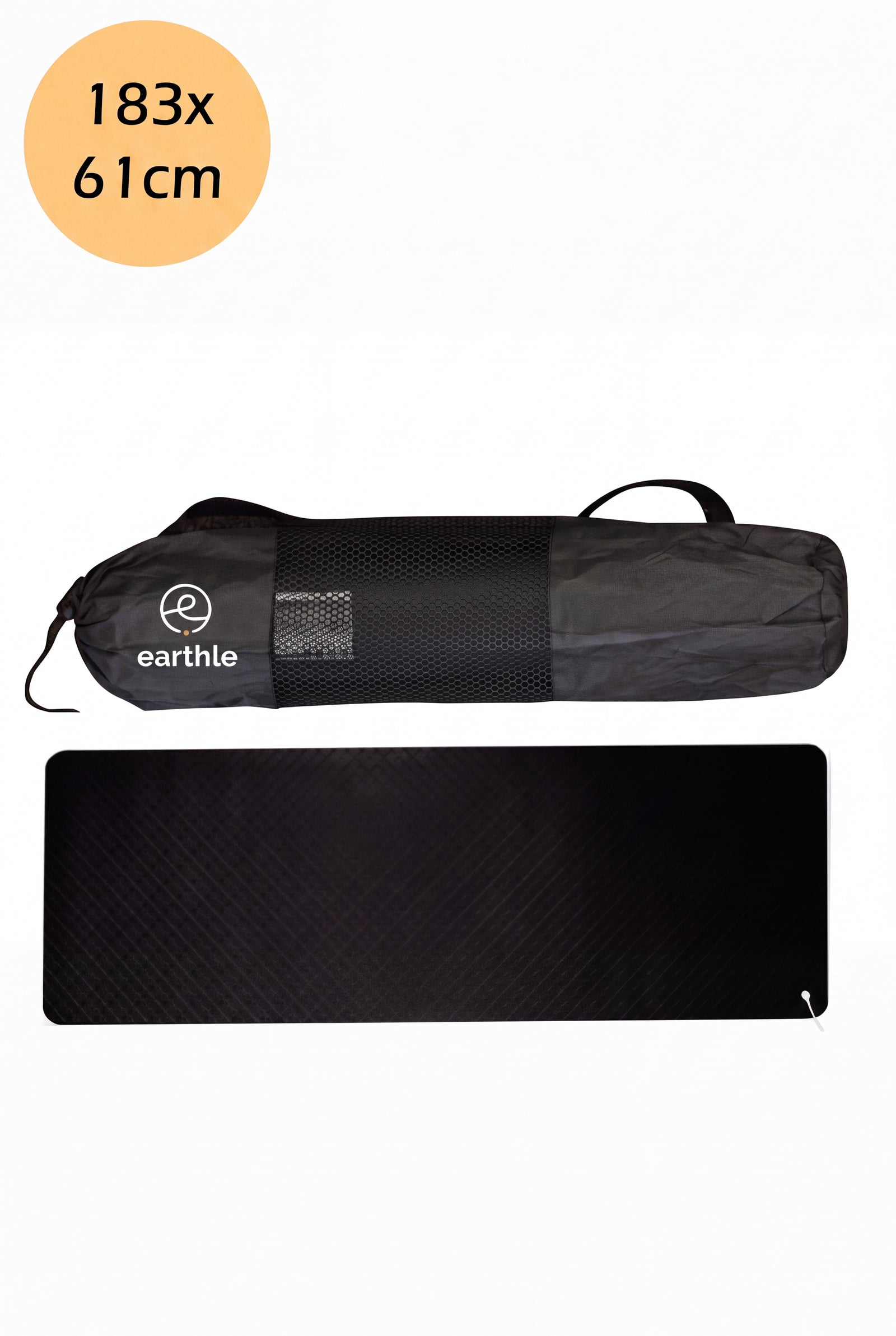 Earthle aardingsyogamat met draagtas, 183 x 61 cm
